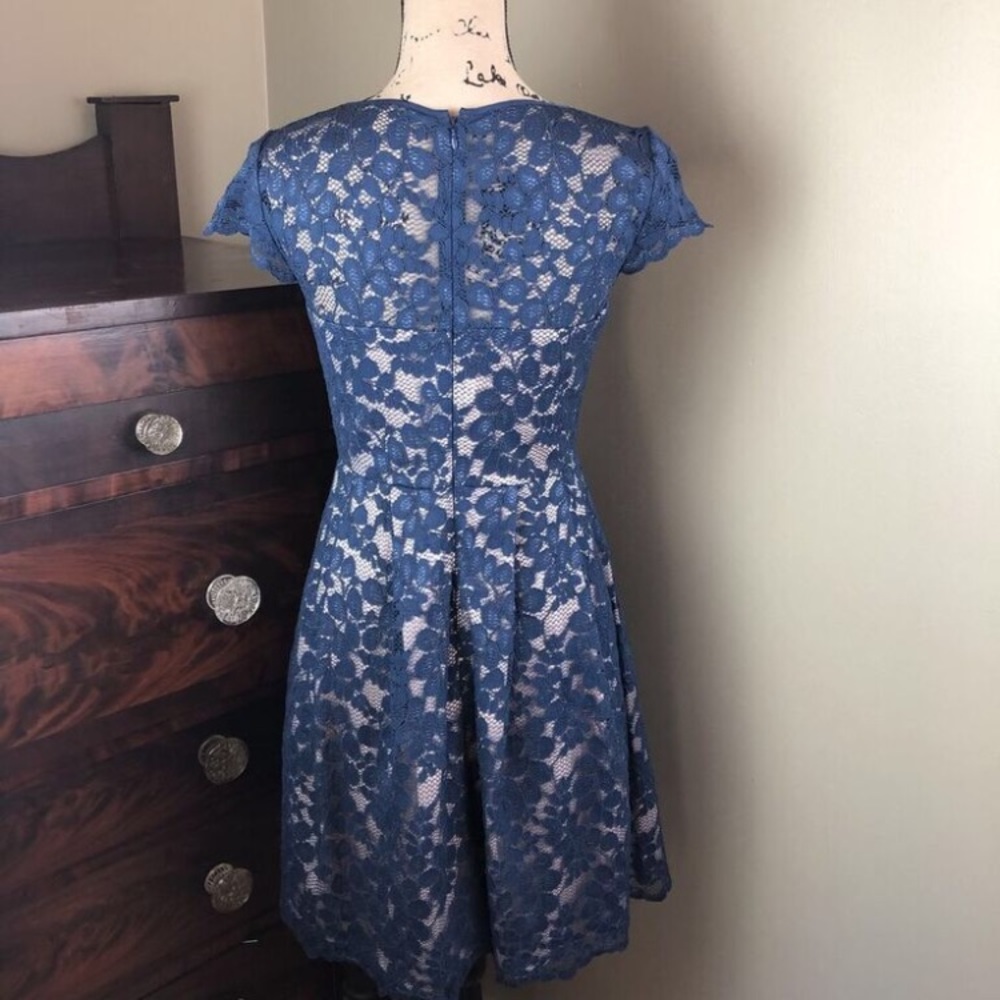 ELIZA J Cap Sleeve Lace Fit & Flare Dress 4P - Picture 3 of 5